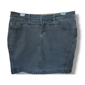 Lole Black Denim Stretch Mini Skirt active short pockets casual charcoal wash